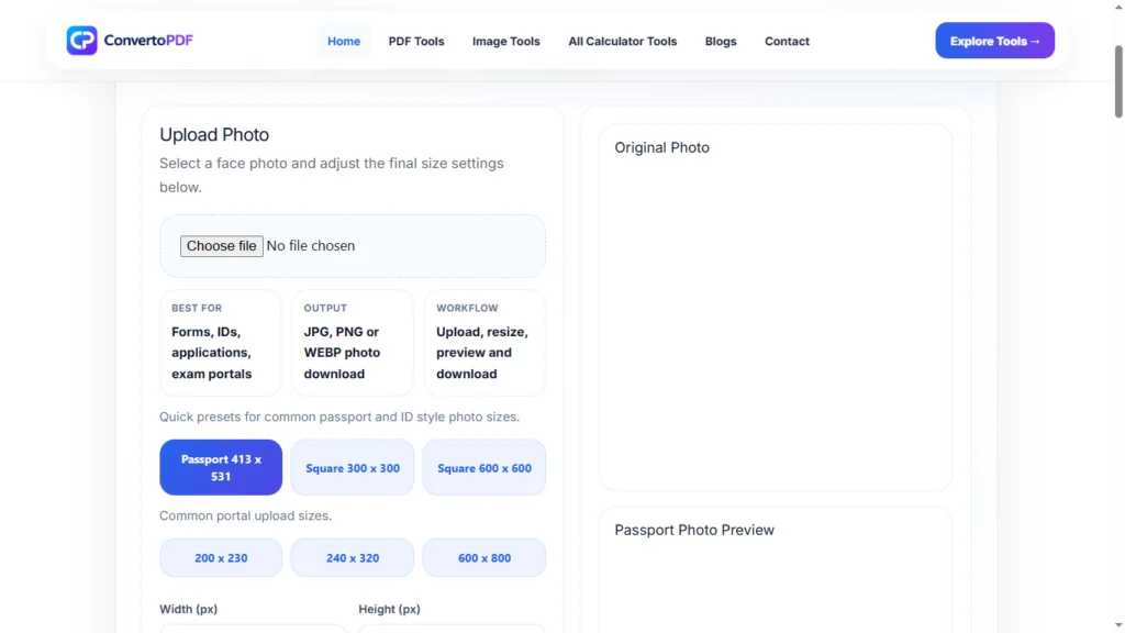 Passport Size Photo Maker online