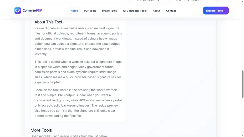 Signature image size requirements for online forms