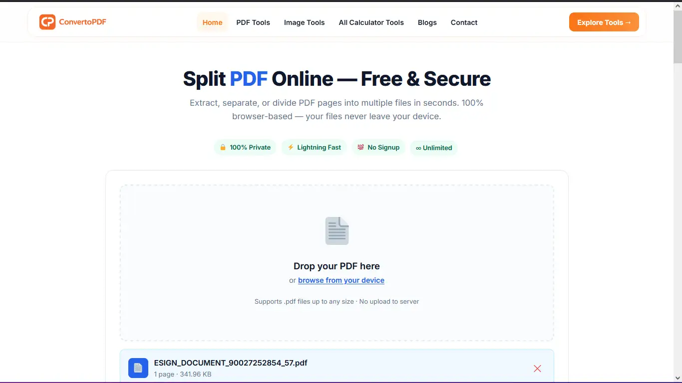 split pdf online