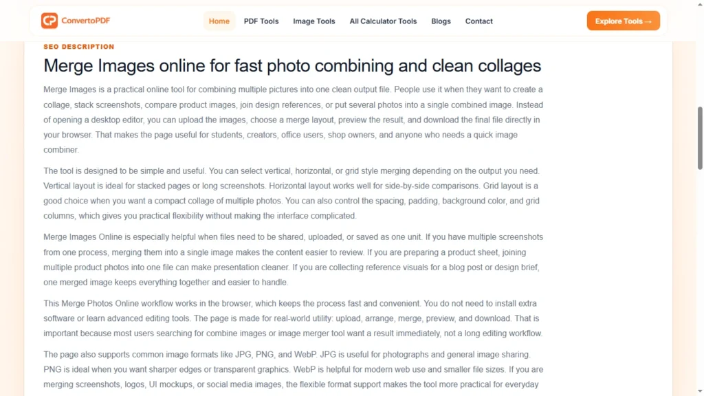 merge images SEO